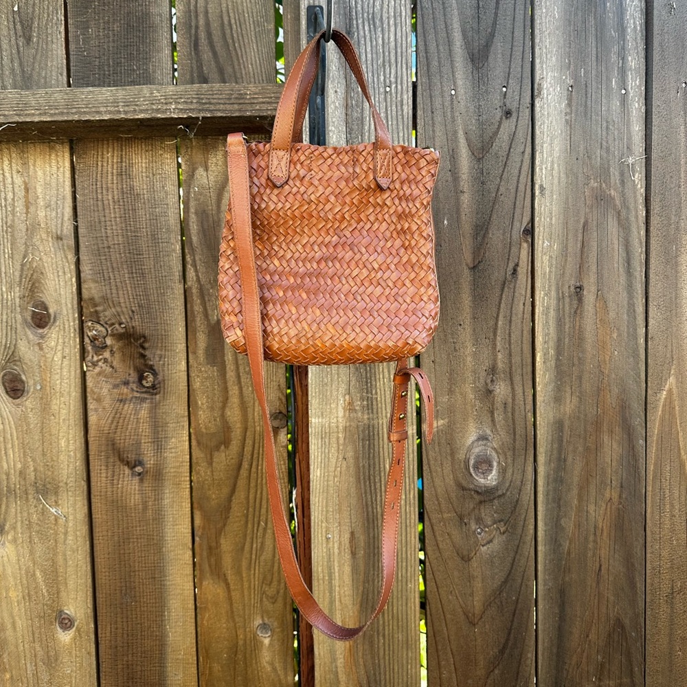 Madewell Woven Leather Crossbody Bag in Brown